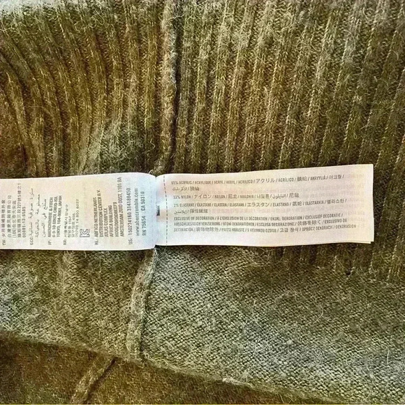 Abercrombie & Fitch Womens Icon Boyfriend Open Cardigan XS Olive Green grandpa - Picture 4 of 4